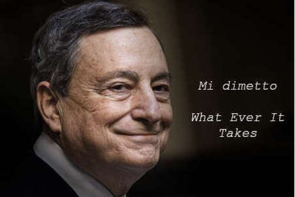 Mario Draghi Si Dimette e Lascia Italia in Mutande al Mare