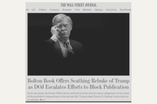BOLTON, TRUMP E XI JINPING IN "THE ROOM WHERE IT HAPPENED"