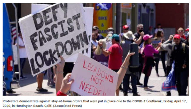 Il lockdown è fascista, Donald Trump è una campione della libertà