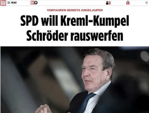 BILD Schroder Putin SPD