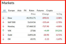 L'indice del gradimento di Trump & Musk a Wall Street crolla