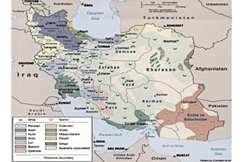 mappa delle etnie in Iran