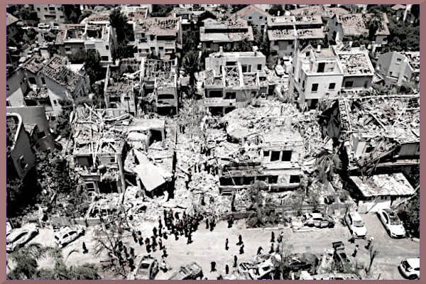 effetti dei missili lanciati da Iran su Israele