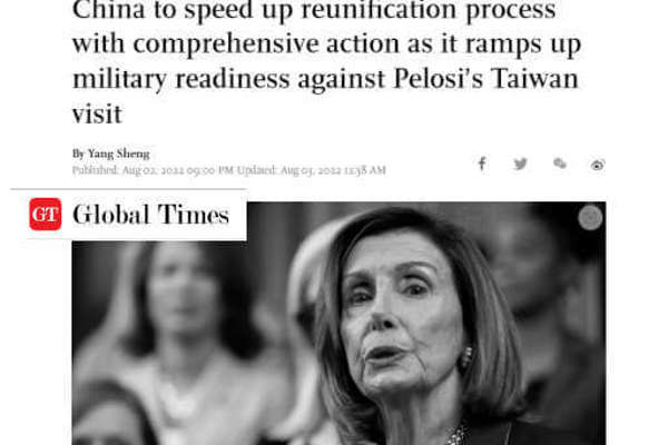 Nancy Pelosi Arriva a Taiwan, la Cina Schiera l'Esercito