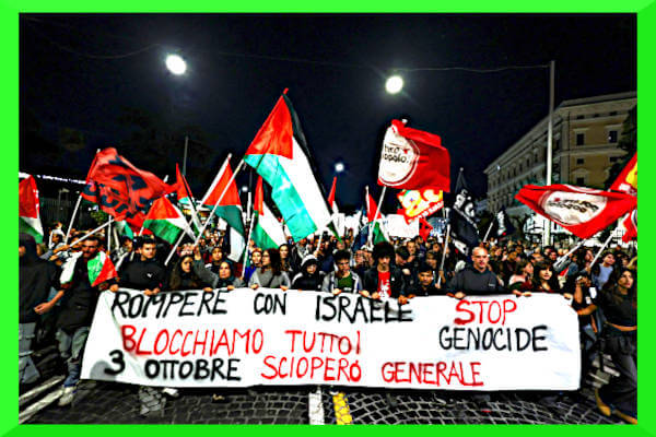 sciopero generale per Gaza