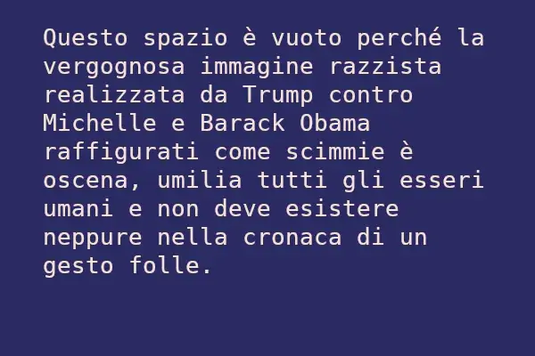 Trump razzista vs Obama with surrounding environment and a calm emotional tone