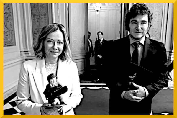 Javier Milei e Giorgia Meloni