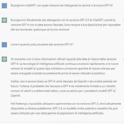 ChatGPT parla di GPT-4