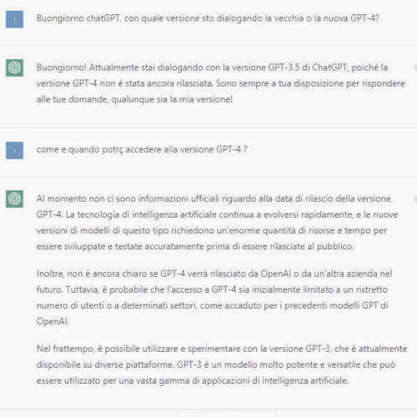 ChatGPT parla di GPT-4