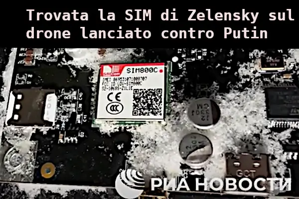 la SIM trovata sul drone contro Putin with surrounding environment and a calm emotional tone