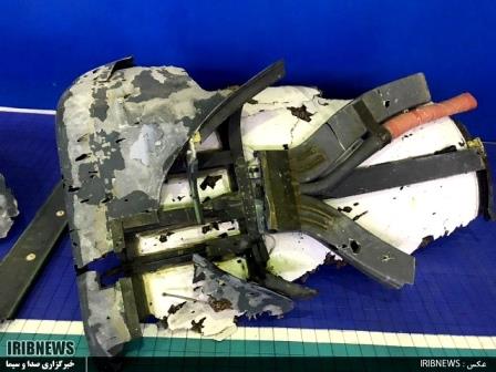 resti del drone abbattuto dal missile iraniano