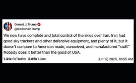 Trump dichiara che gli USA sono in guerra contro Iran